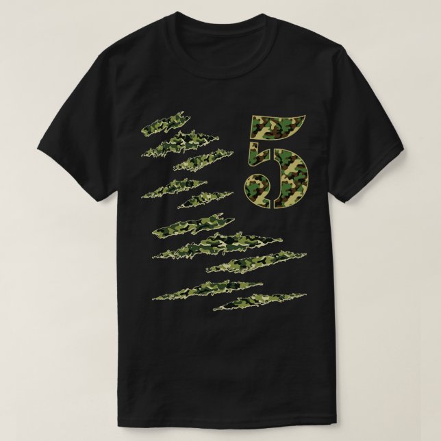 T-shirt Camo Militaire Numéro 5 An Soldat Camoue (Design devant)