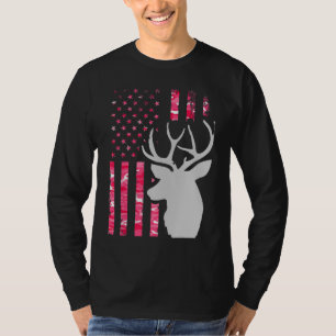 T-shirt Camo rose Drapeau Camouflage Buck Chasse Wo