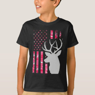 T-shirt Camo rose Drapeau Camouflage Buck Chasse Wo
