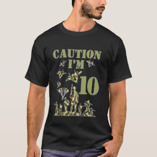 T-shirt Camo Ten Garçon d'anniversaire Militaire 10e Fête