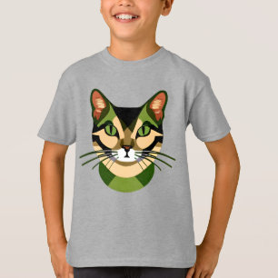 T-shirt Camouflage Chat Portrait Tee de l'enfant