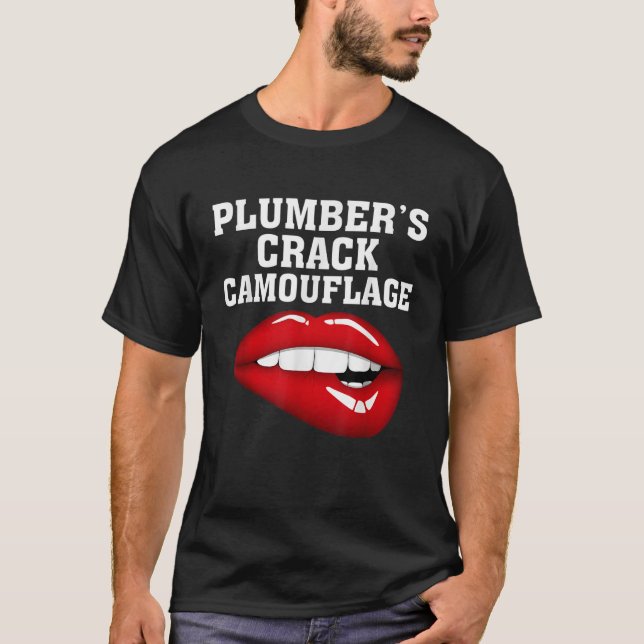 T-shirt Camouflage de crack de plombiers amusant (Devant)