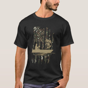 T-shirt Camouflage Pêche Drapeau américain Drapeau US Pêch