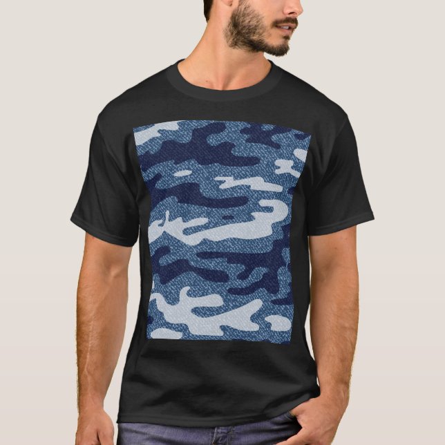 T-shirt Camouflage tacheté Denim Jeans Motif (Devant)