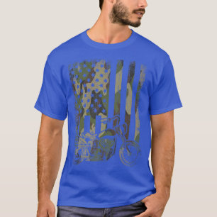 T-shirt Camouflage US Flag Motorcycle United States Biking
