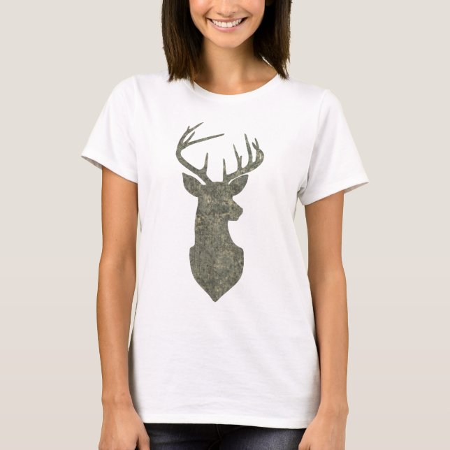 T-shirt Camouflage vert cerf détendu Silhouette (Devant)