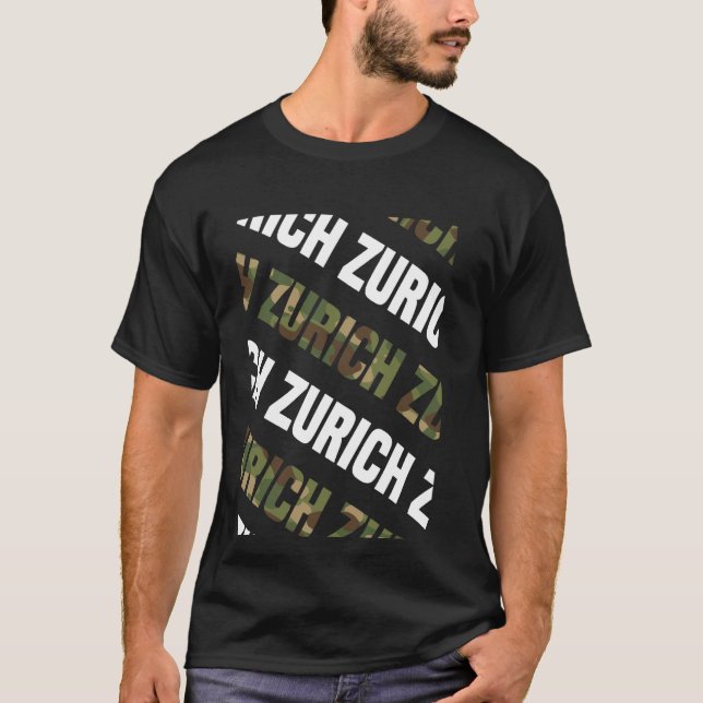 T-shirt Camouflage vert du Motif Camo de Zurich (Devant)