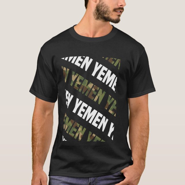T-shirt Camouflage vert du Motif Camo du Yémen (Devant)