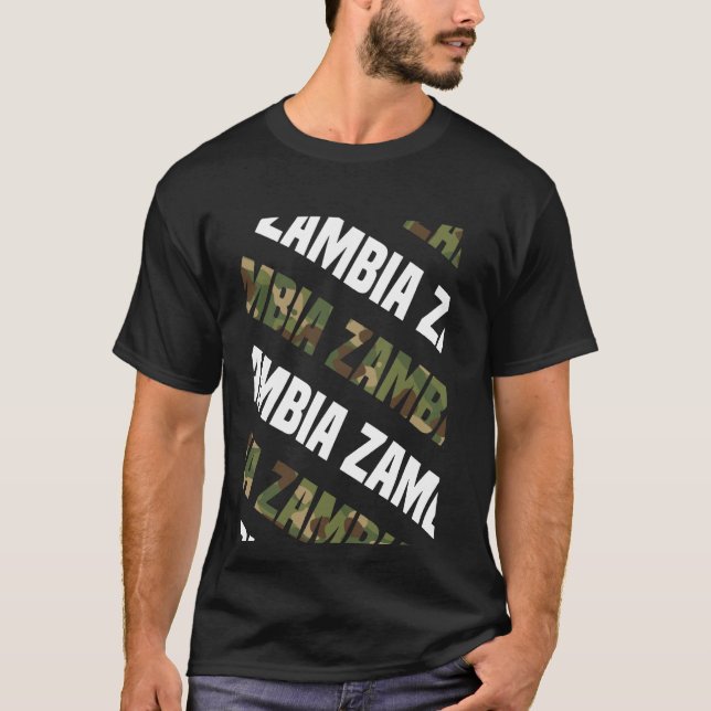 T-shirt Camouflage vert du Motif de Camo Zambie (Devant)