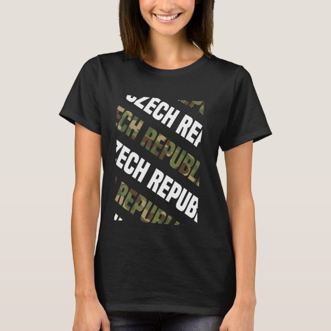 T-shirt Camouflage vert Motif de Camo en République tchèqu (Devant)