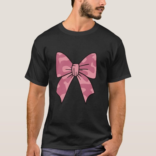 T-shirt Camouflage Vieux Camo Bow Camo Coquette Chasse aux (Devant)