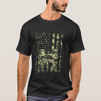 T-shirt Camouflage Vieux Camo Bow Camo Coquette Chasse aux
