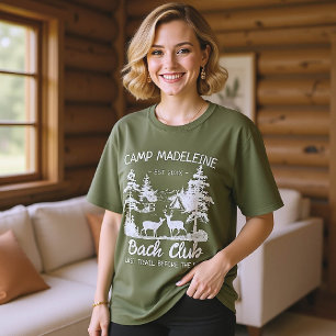 T-shirt Camp Bachelorette Green Moss Dernier Trail Camping