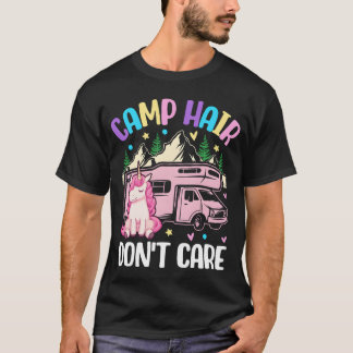 T-shirt Camp Hair Dont Care Camping Girl Female Camper gir