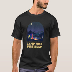 T-shirt Camp Hike Fire Beer Camping Hiking Camper Hiker Bo
