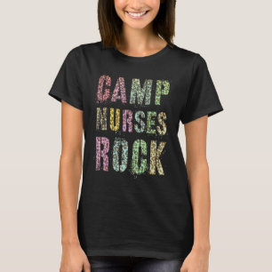 T-shirt Camp Nurses Do Rock Empreinte de léopard Camping S