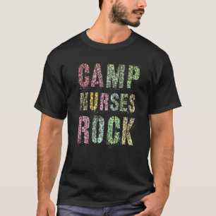 T-shirt Camp Nurses Do Rock Empreinte de léopard Camping S
