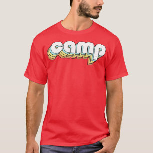 T-shirt Camp Retro Typographie arc-en-ciel style défraîchi