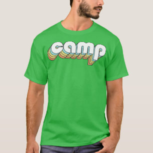 T-shirt Camp Retro Typographie arc-en-ciel style défraîchi