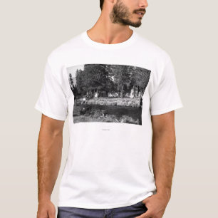 T-shirt Camp Sherman, vue de l'Orégon des cabines de