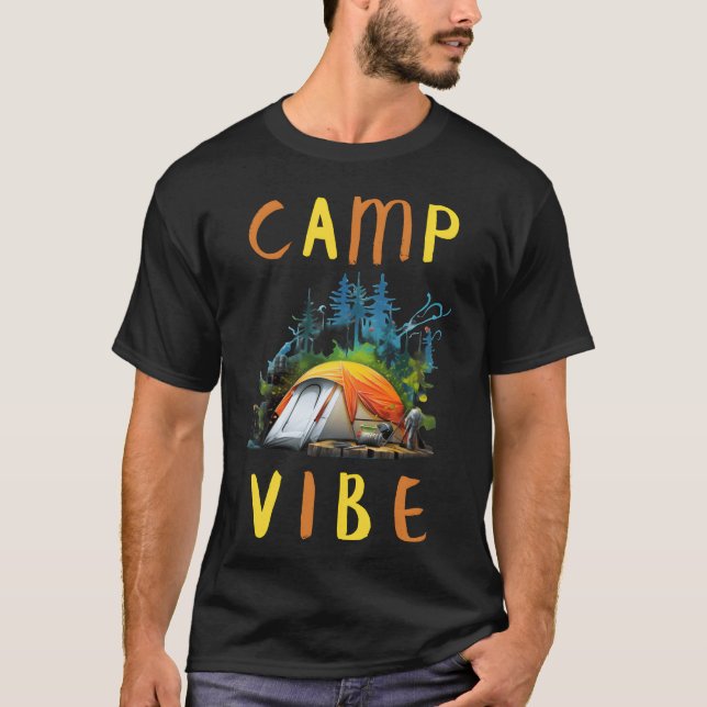 T-shirt Camp Vibe Camping Lovers retro (Devant)