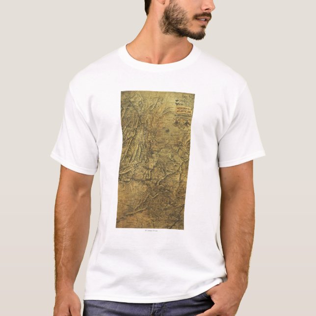 T-shirt Campagne d'Atlanta - carte panoramique de guerre (Devant)