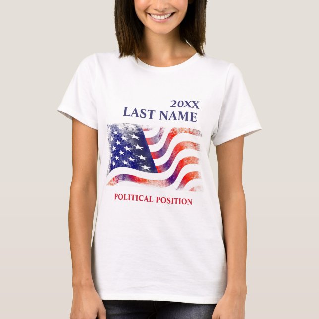 T-shirt Campagne politique du drapeau américain (Devant)