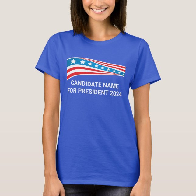 T-shirt Campagne politique personnalisée Modèle du drapeau (Devant)