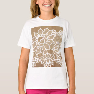 T-shirt Campagne rustique vintage beige toile de jute et d