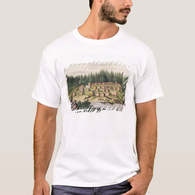 T-shirt Campement indien sur l'île de Quadra (Devant)