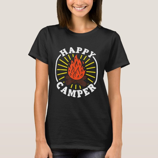 T-shirt Camper amusant T Happy Camping Camping Lover Campi (Devant)