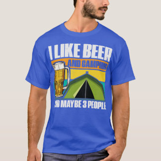 T-shirt Camper Boire de la bière Wilderness Camp de feu de