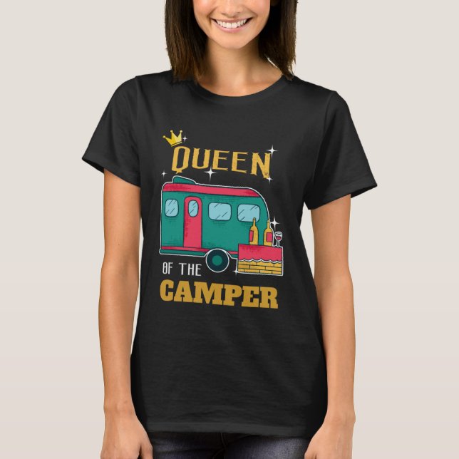 T-shirt Camper  Camping Queen Themed Apparel (Devant)