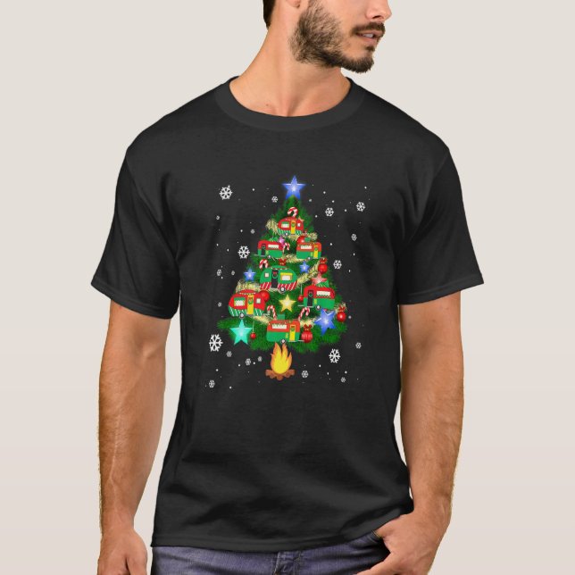 T-shirt Camper Christmas Tree Cool Vehicles Camping RVing  (Devant)