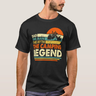 T-shirt Camper Funny Camping Papa Homme Mythe Légende Père