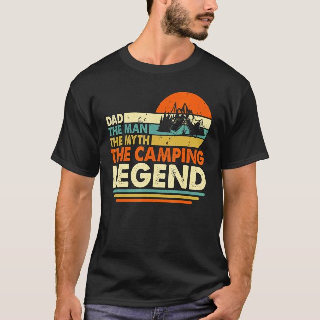T-shirt Camper Funny Camping Papa Homme Mythe Légende Père (Devant)