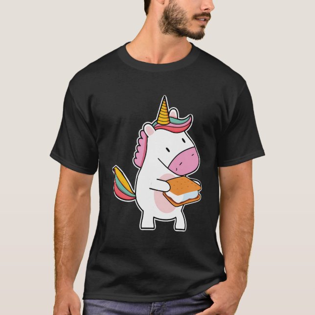 T-shirt Camper Kids Cute Smore Unicorn Marshmallow (Devant)