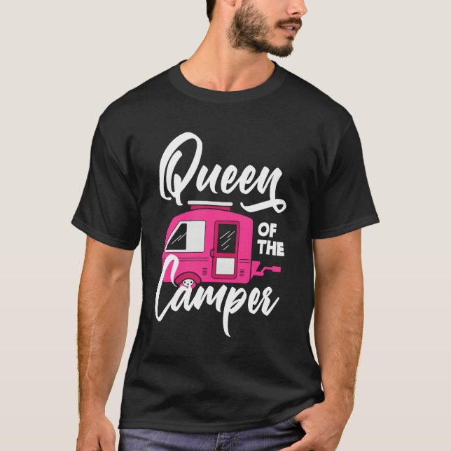 T-shirt Camper Queen Women Girls Camping funny (Devant)