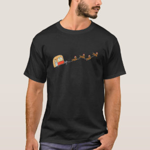 T-shirt Camper Van Christmas Dachshund Sleigh Doxie Chien 