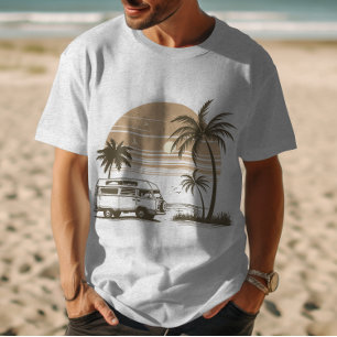 T-shirt Camper van sur la plage