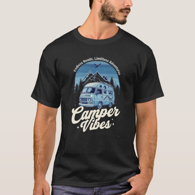 T-shirt Camper Vibes Van - Aventures sans limites (Devant)