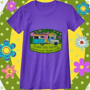 T-shirt Camper vintage Vie Rocks Fleurs moisissures