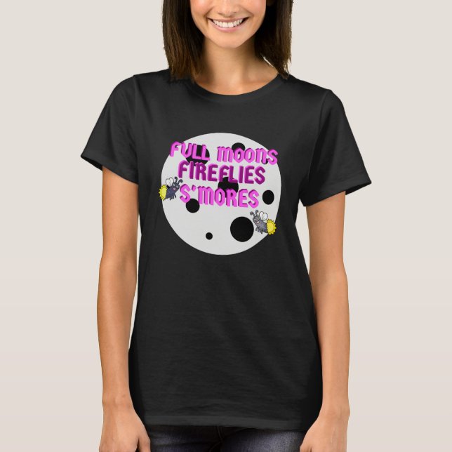 T-shirt Campers Full Moons Fireflies Smores (Devant)