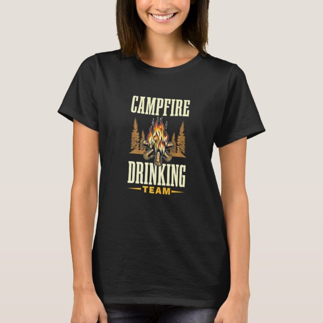 T-shirt Campfire Drinking Team  Forrest Backpacking (Devant)