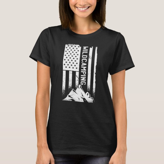 T-shirt Camping American Flag Patriotic 5th Wheel Camper (Devant)