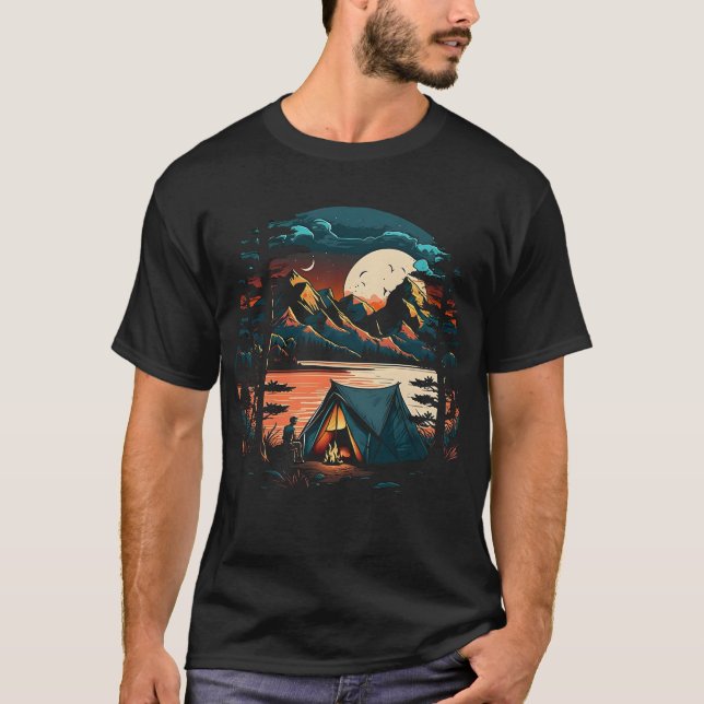 T-shirt Camping Au Bord Du Lac (Devant)