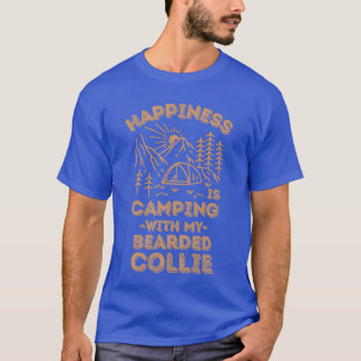 T-shirt Camping avec famille de beardedcollie