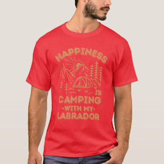 T-shirt Camping avec famille labrador