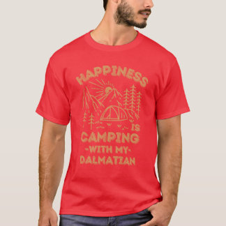 T-shirt Camping avec fille dalmatienne