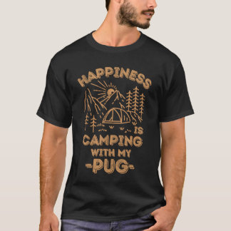 T-shirt Camping avec le cadeau pug